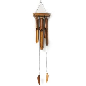 Natural Bamboo Windchime - 6 Large Tubes for Soothing Sound