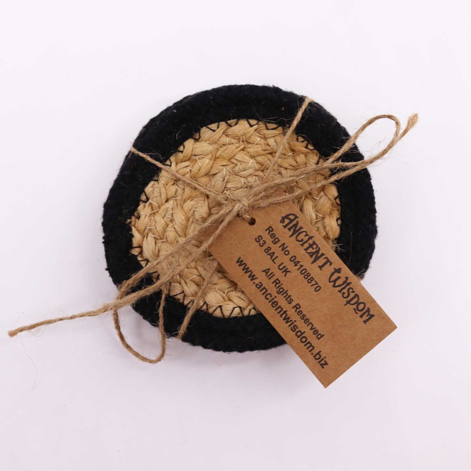 Image of Natural Jute Cotton Coasters Border Rustic&hellip;