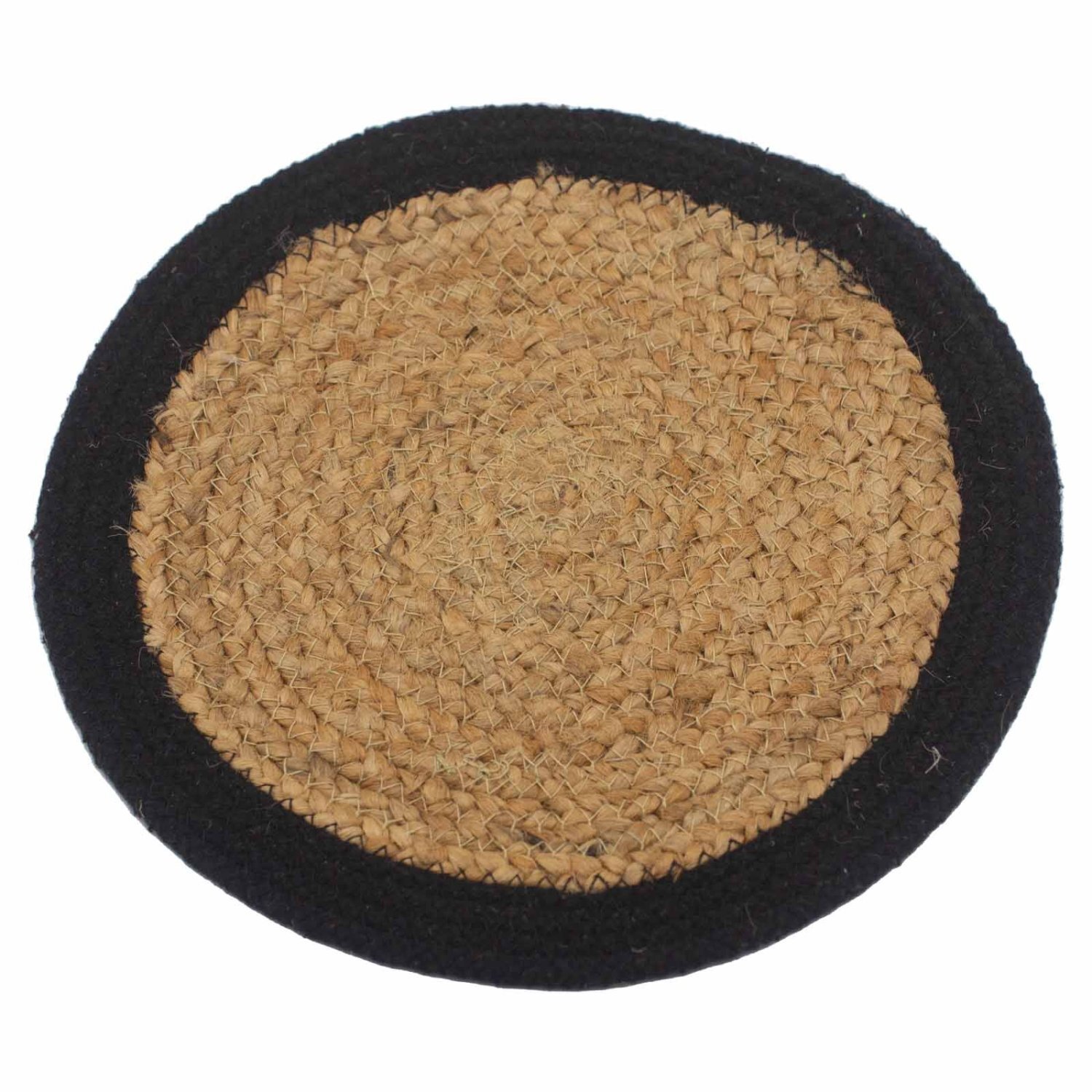 Image of Natural Jute Cotton Place Mat Black&hellip;