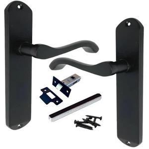 Epsom Candenza Matt Black Victorian Scroll Door Handles¿