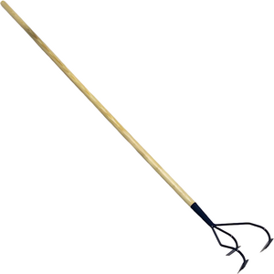 3-Prong Hand Soil Cultivator with Handle, Scarifier Digging Hoe Tool