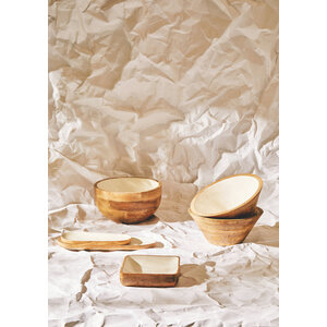 Kara Medium Mango Wood Square Bowl