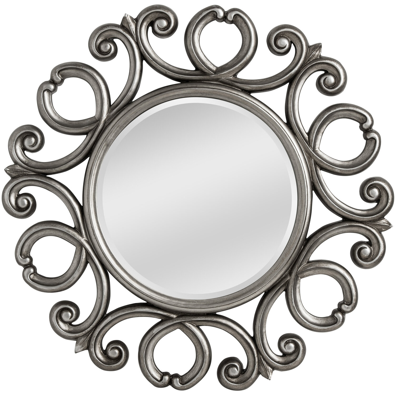 Torino Small Triangular Wall Mirror - Silver