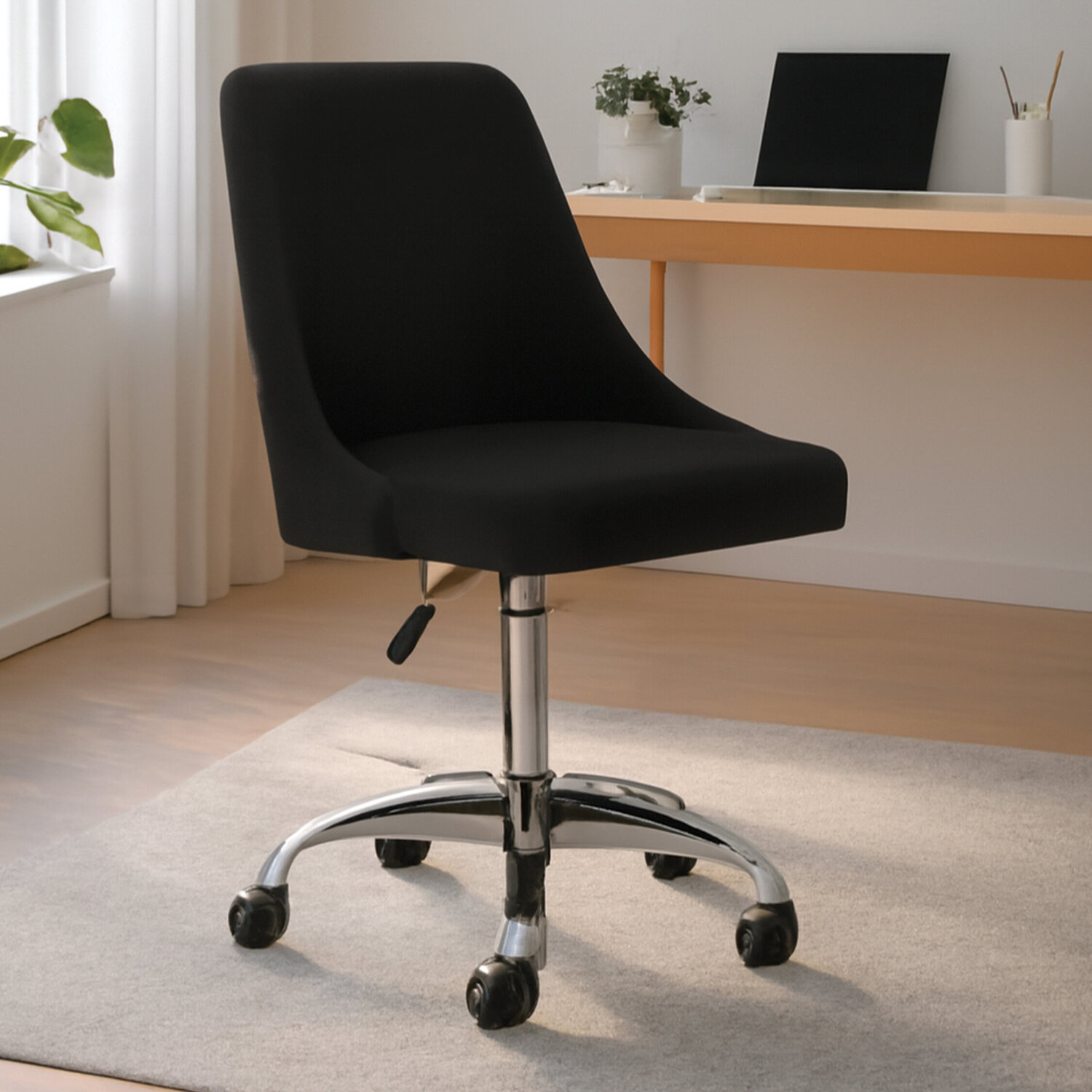 Interiors By Premier Brent Black And Chrome Home Office Chair - Black