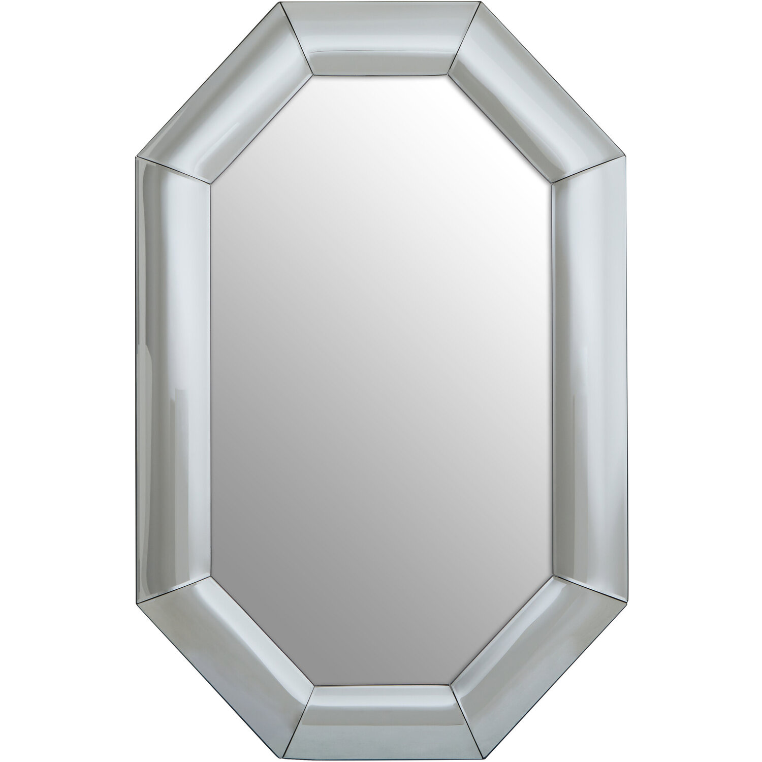 Josie Silver Hexagon Wall Mirror - Silver