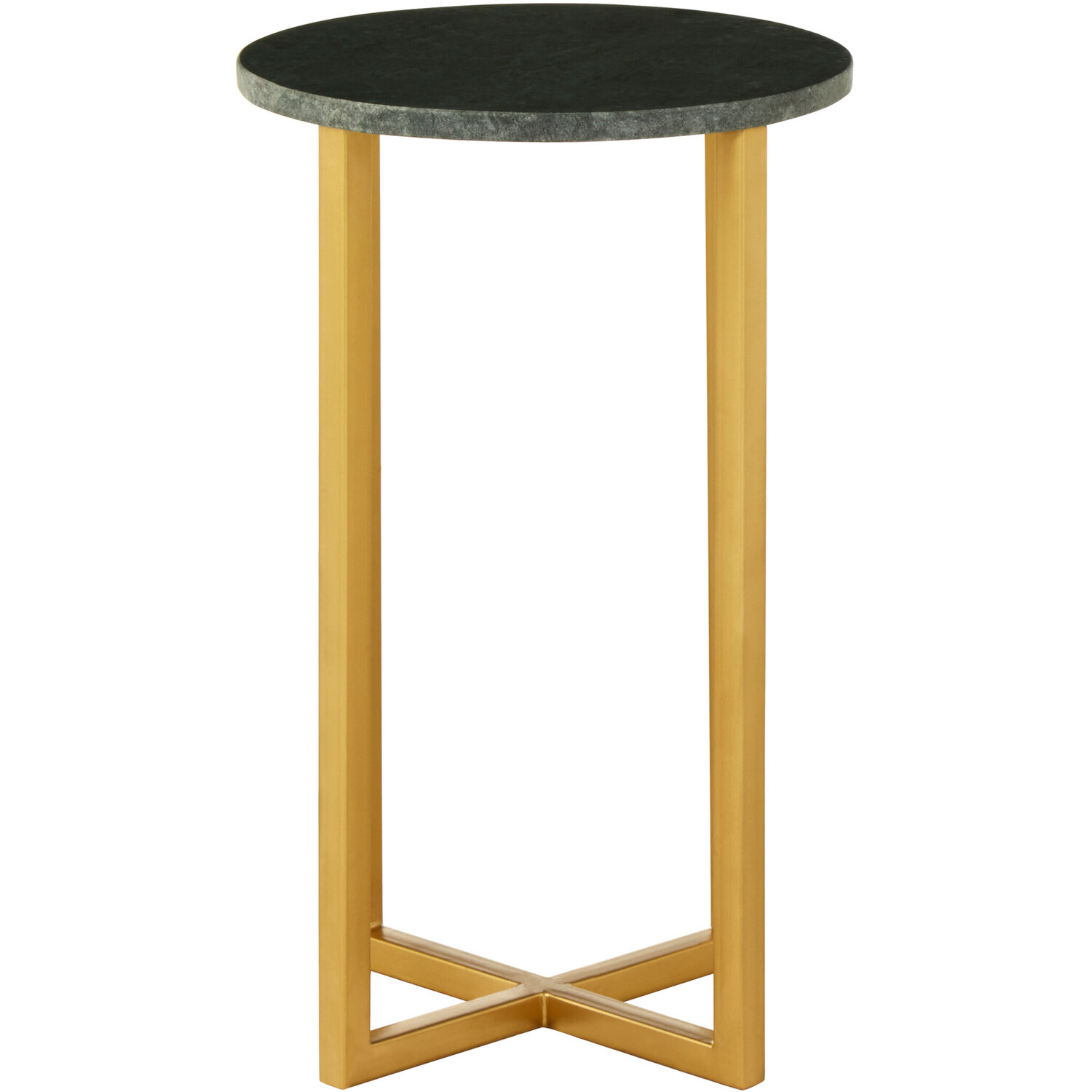 Templar Small Marble And Iron Side Table - Gold