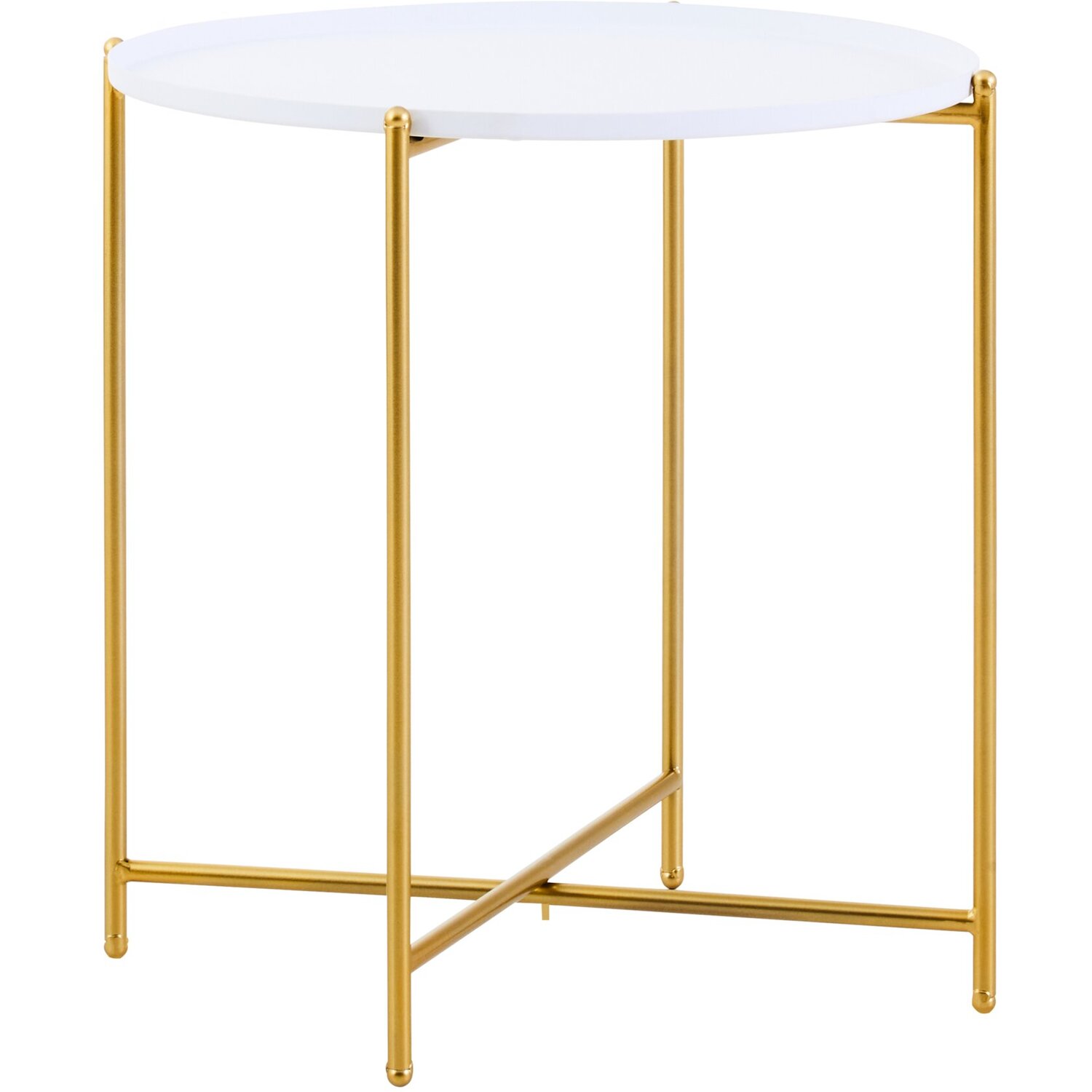 Interiors By Premier Trosa White And Gold Side Table - White