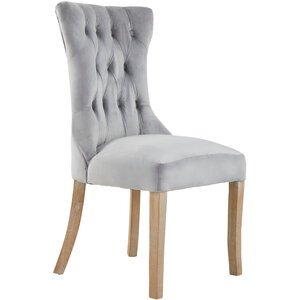 Kensington Townhouse Grey Velvet Buttoned Dining Chair
