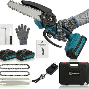 8 Inch Portable Cordless Mini Chainsaw with 2 Batteries