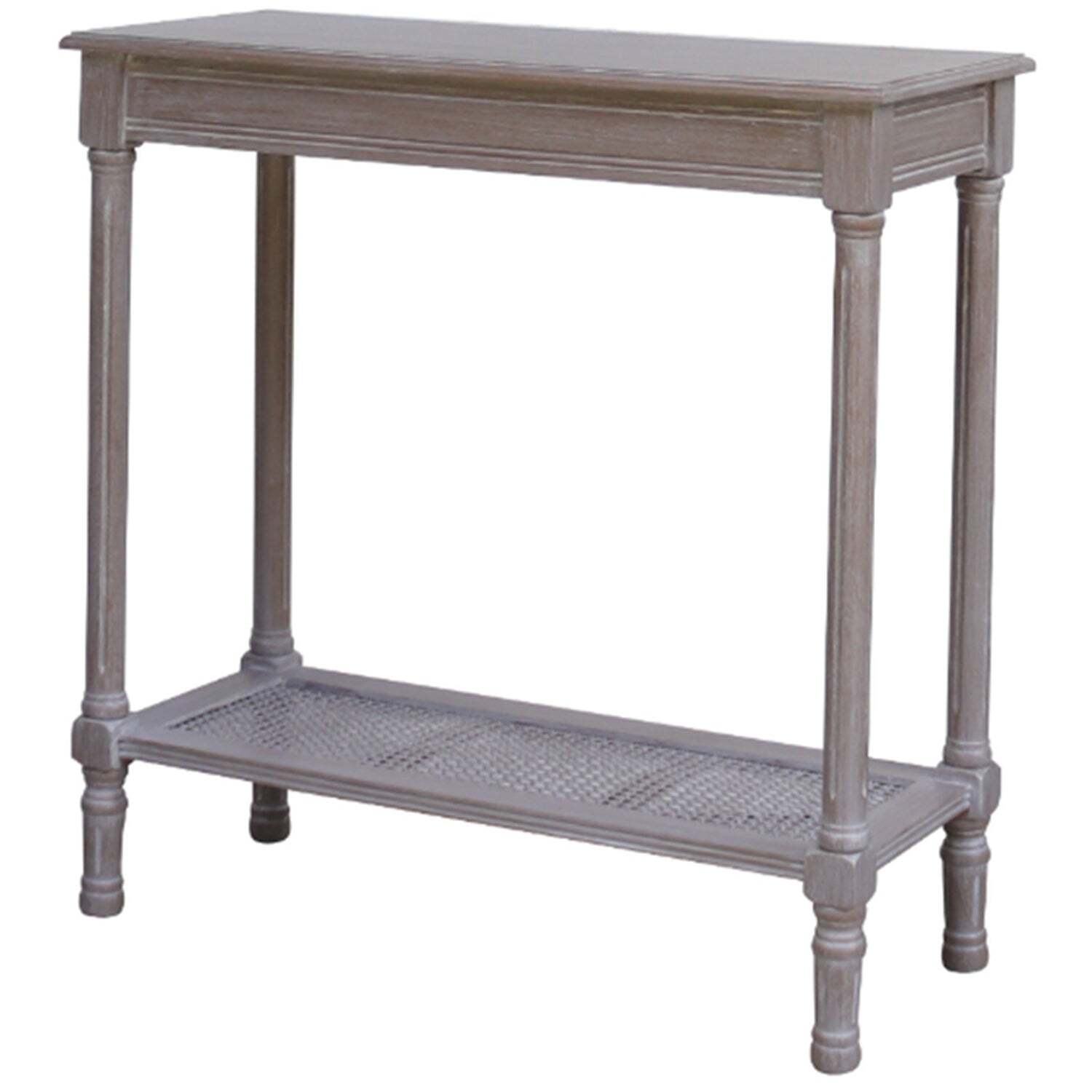 Laurelbrook Console Table With Rattan Bottom Shelf Rustic - Grey