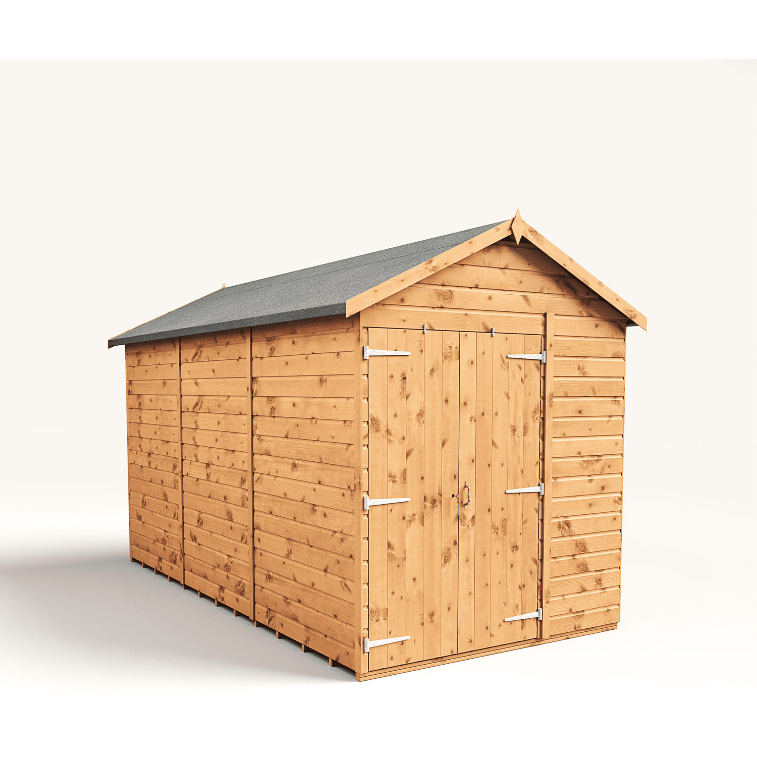 Empire 6x12 Modular Apex Garden Shed with a Double Door - Brown