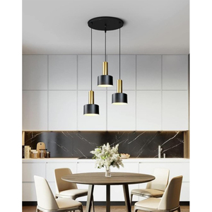 Black 3 Heads Pendant Light
