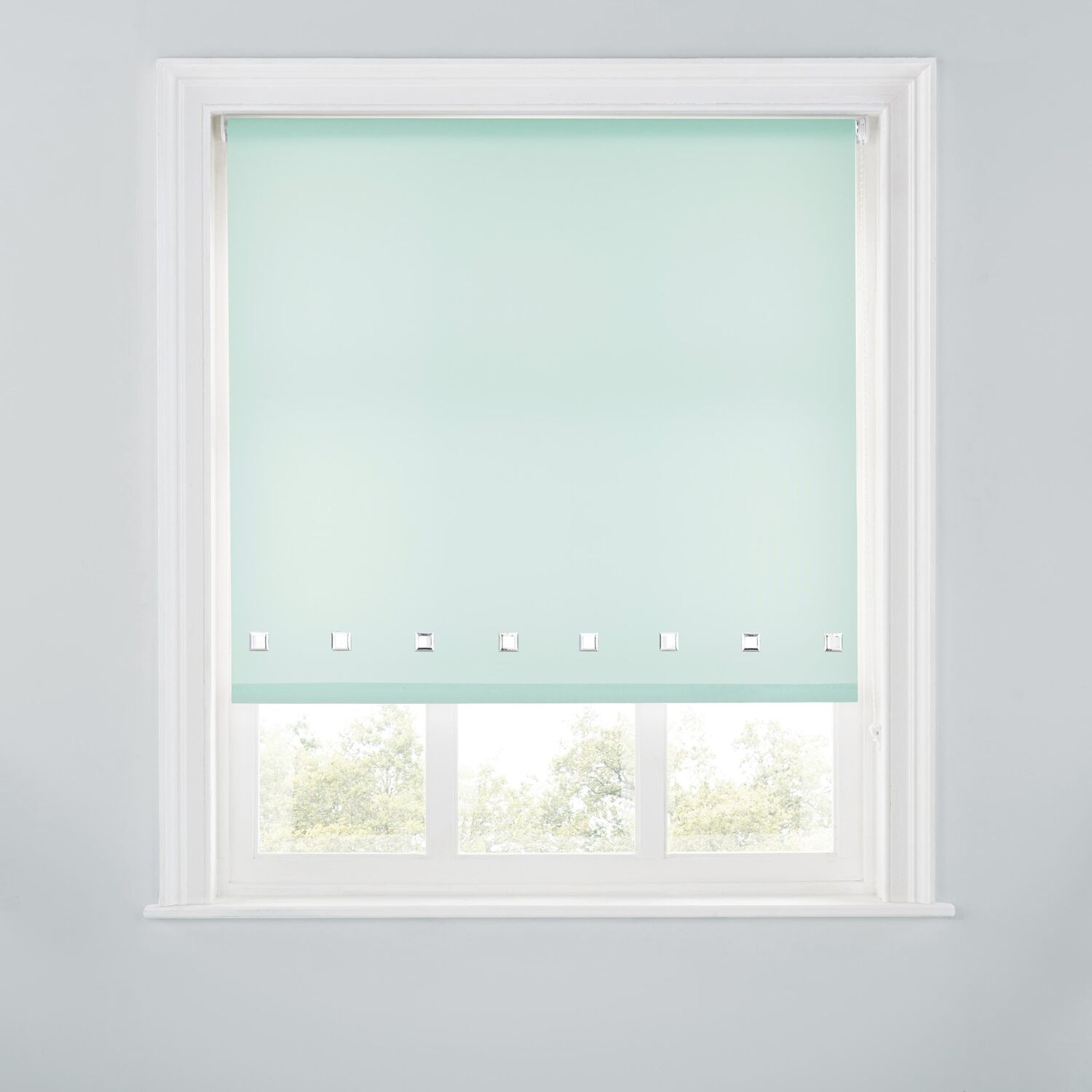A.unique Home Light Trimmable Square Eyelet Roller Blind - 3Ft - Duck Egg - 90Cm(W)X170cm(L) - Image 2
