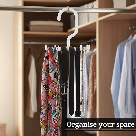 Chic 6 Hooks Belt Organiser Hanger