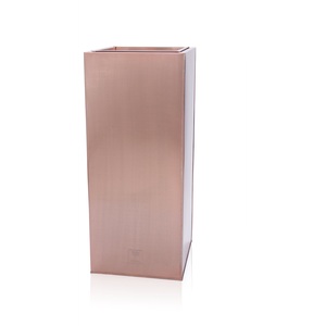 Large Copper Coloured Zinc Galvanised Tall Cube Square Planter 75cm
