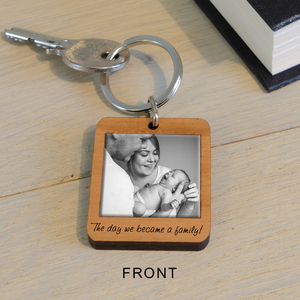 Personalised The Day We Became a Family! Photo Upload Key Ring