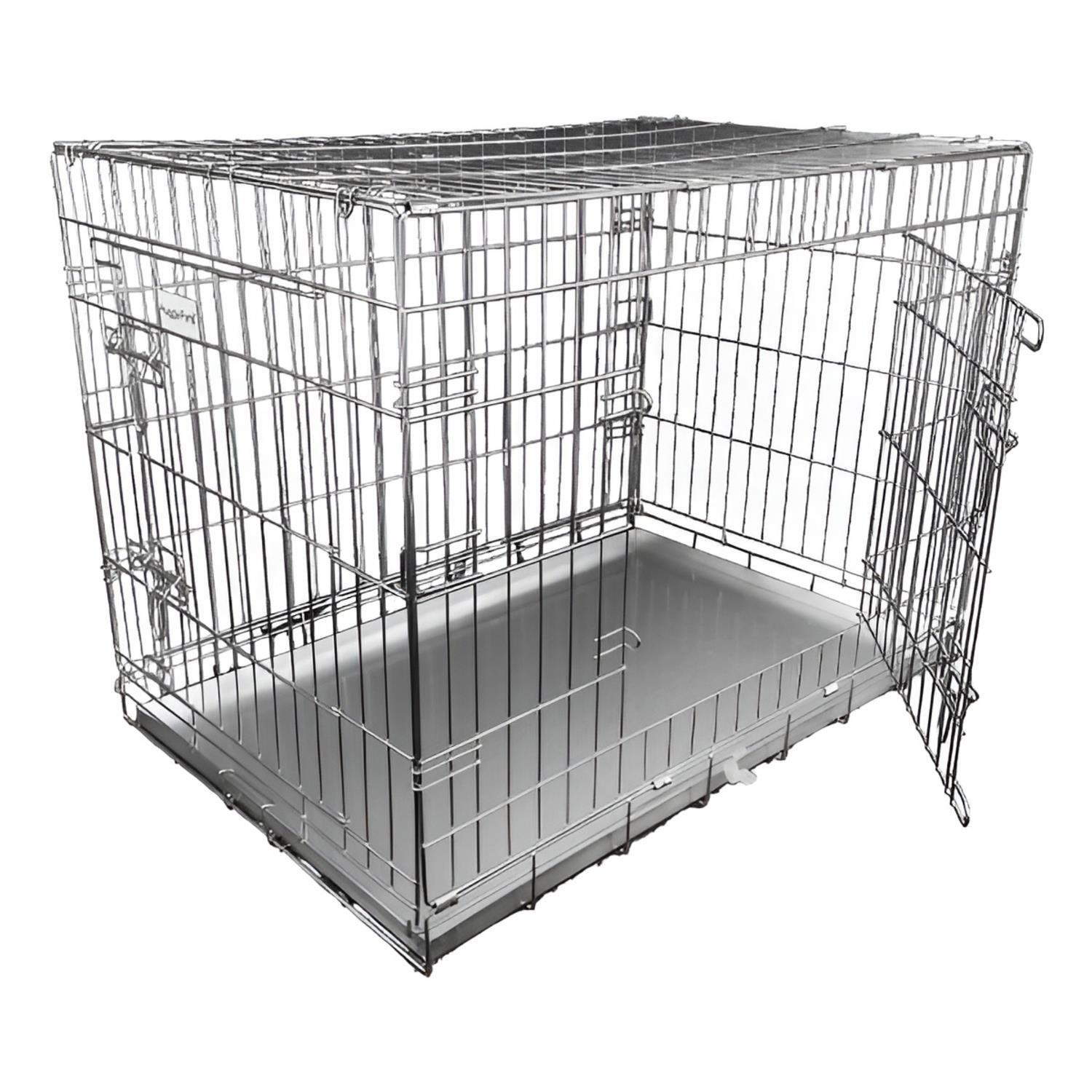 HugglePets Dog Cage - Silver, Small - Silver / 71cm