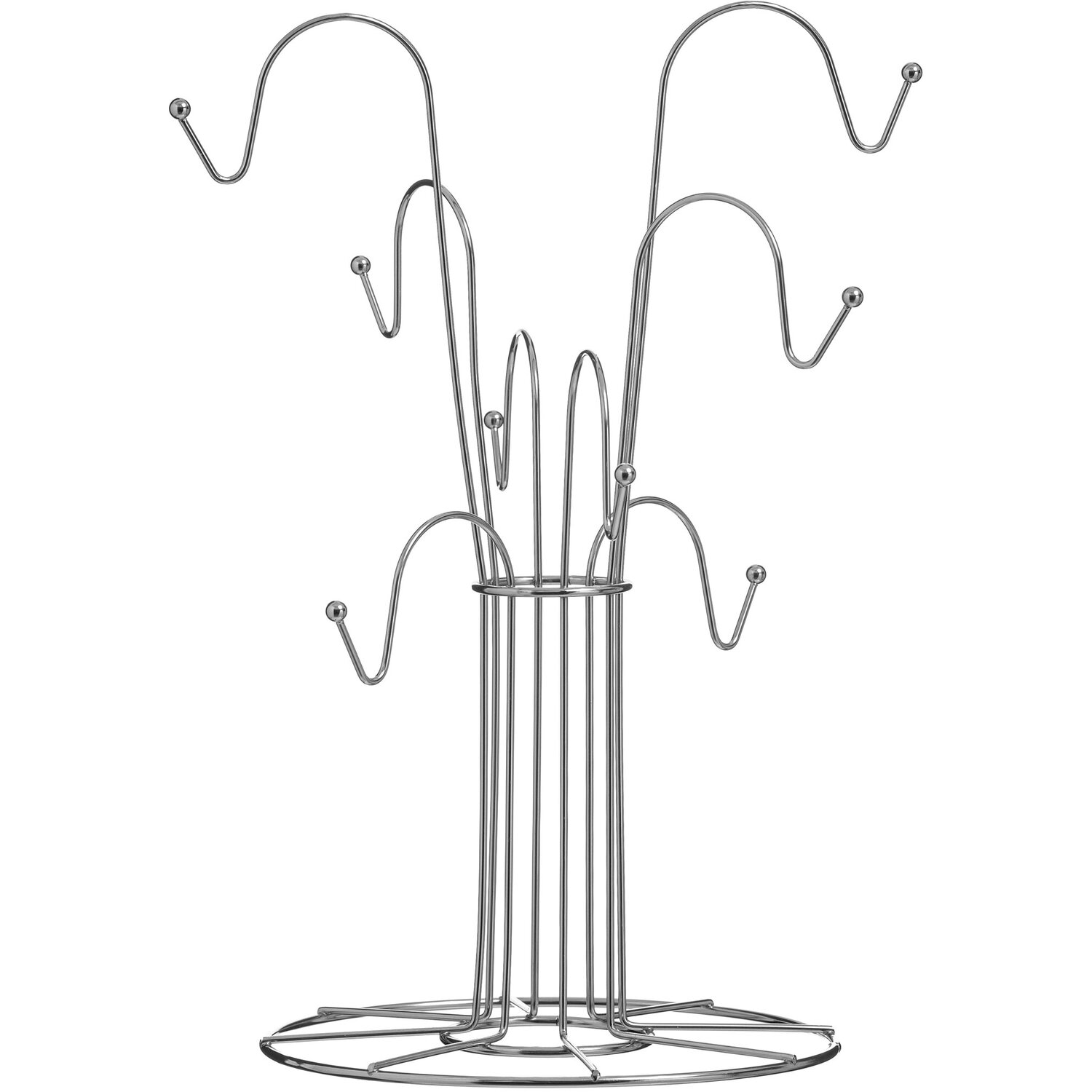 Helix Chrome 8 Cup Mug Tree - Silver