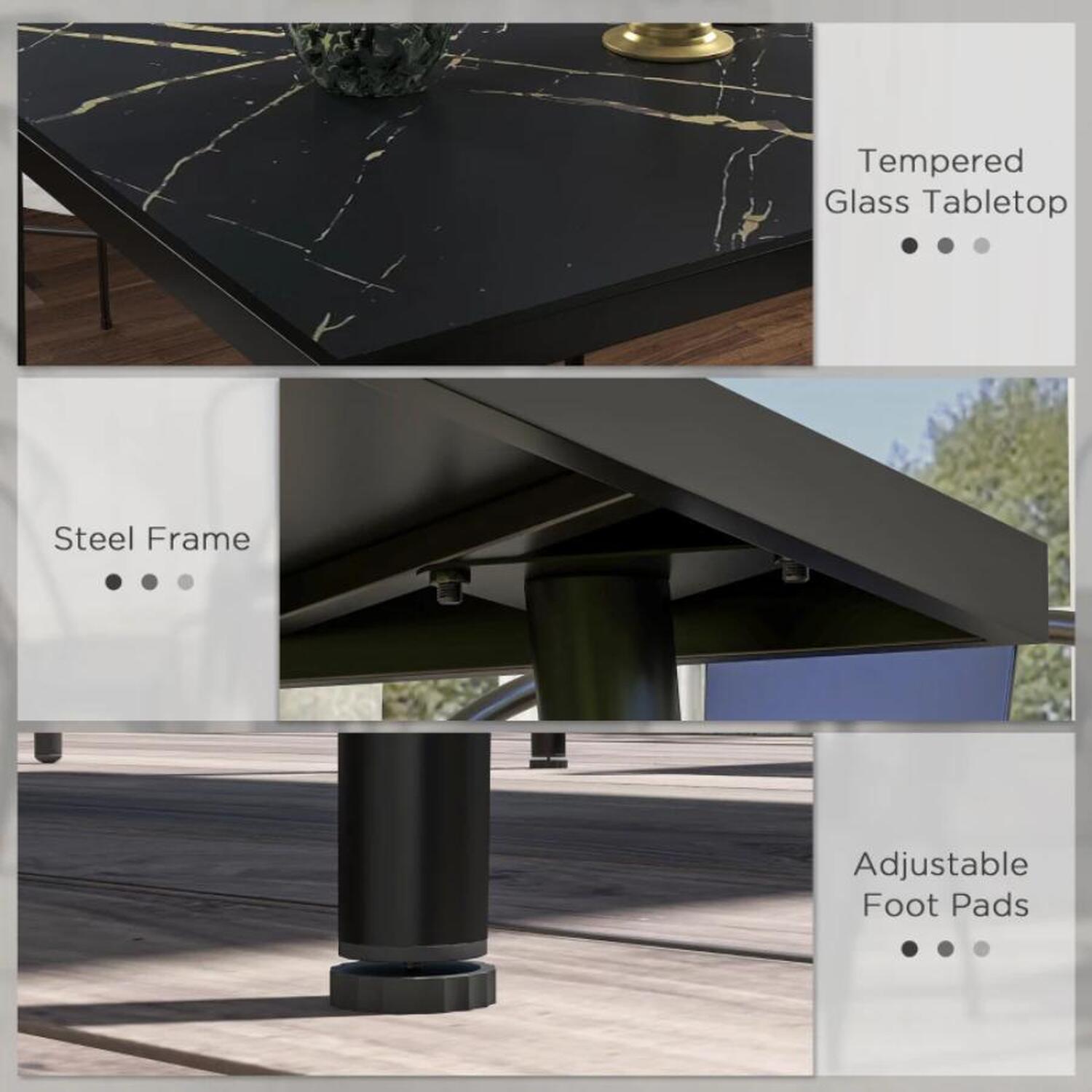 Six Seater Aluminium Outdoor Table - Grey