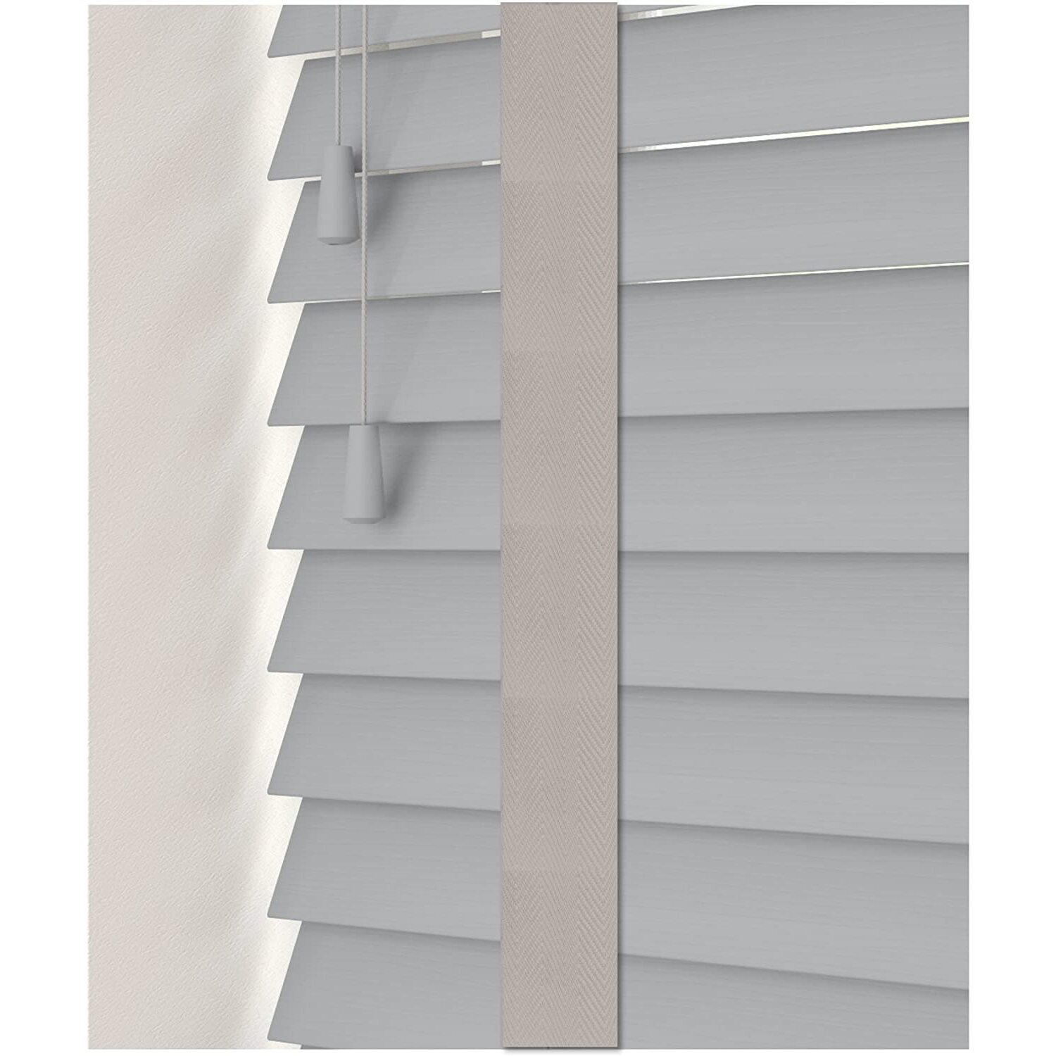 Faux Wood Venetian Blinds with Tapes - Dove Grey / 110