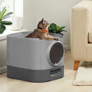 Enclosed Cat Litter Box with Slide Out Tray Lid and Scoop