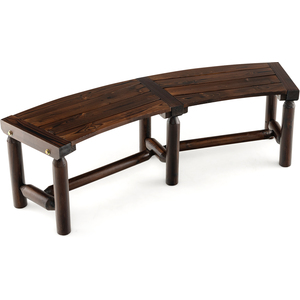 Carbonized Wood 2-Seater Patio Bench