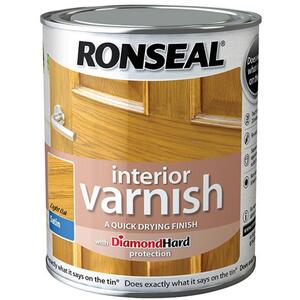 Ronseal Interior Varnish Quick Dry Satin Light Oak 250Ml