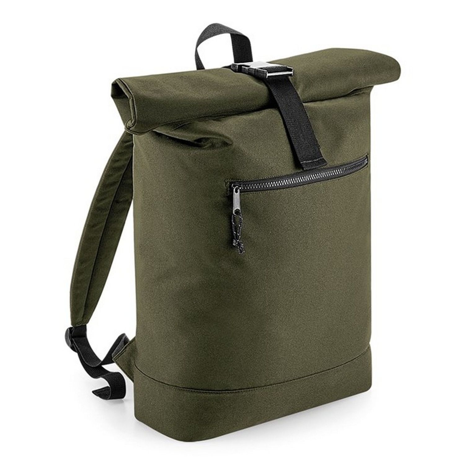 Bagbase Rolled Top Recycled Backpack - Military Green