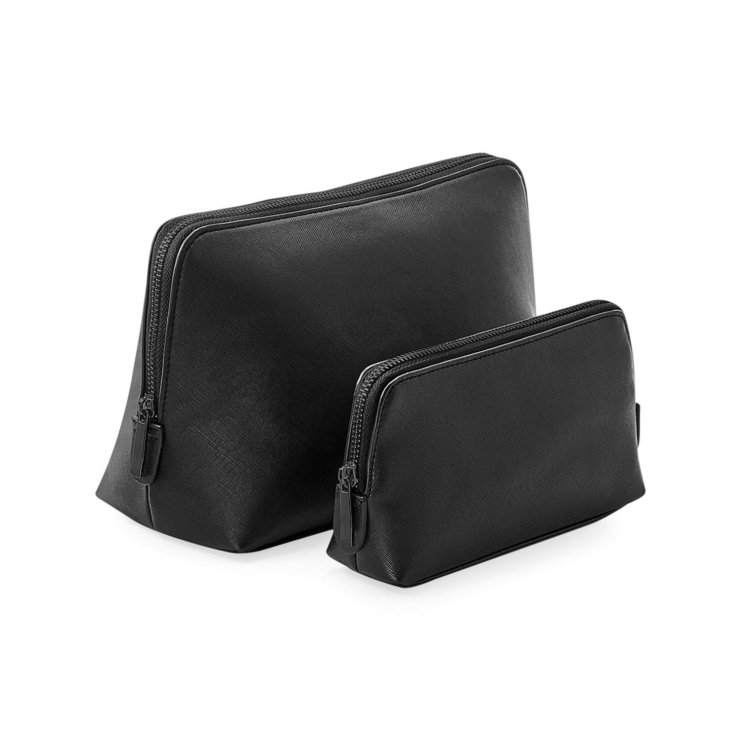 Bagbase Boutique Leather-Look Pu Toiletry Bag - Black/Black