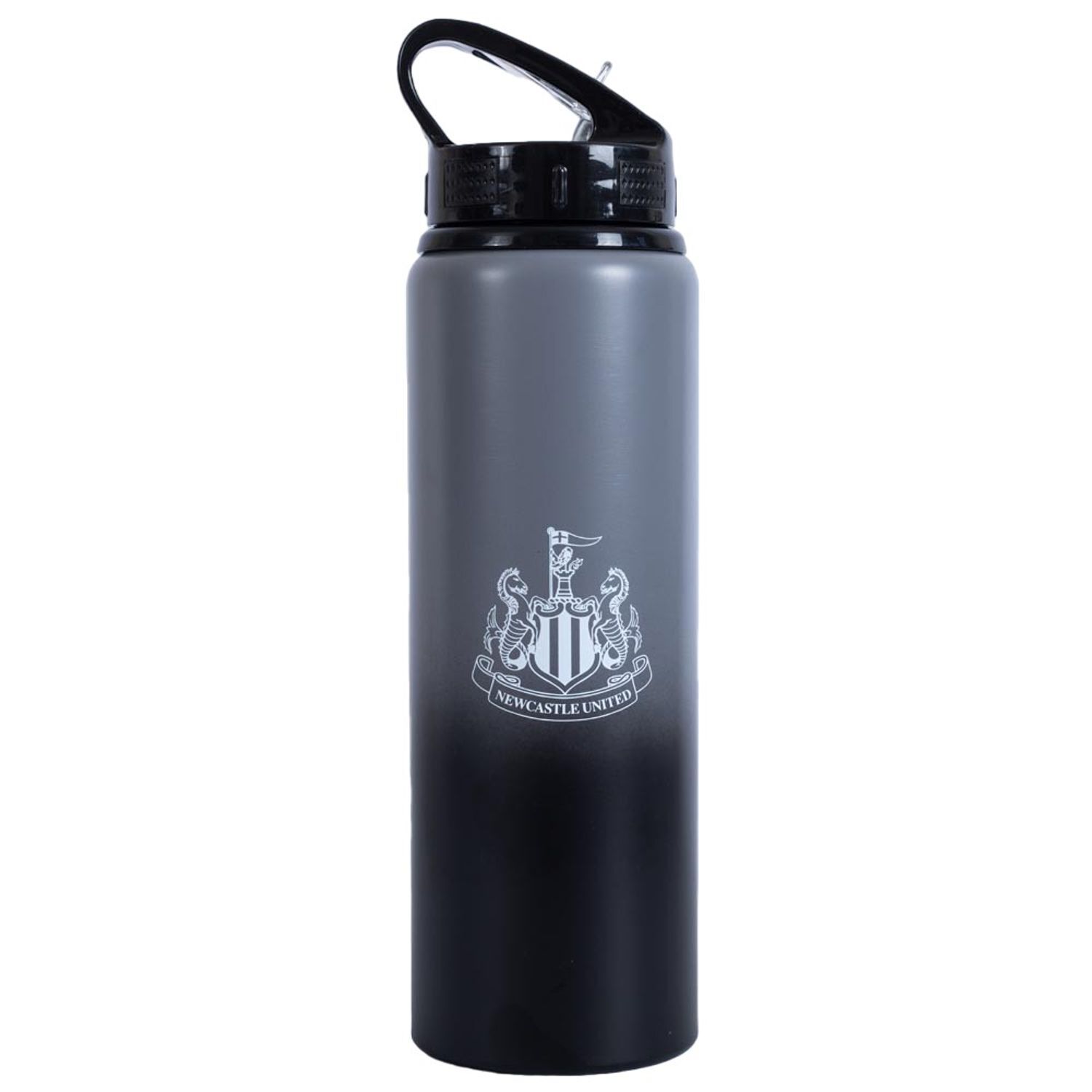 Newcastle United Fc Crest Aluminium Water Bottle - Grey/Black/White/Gold