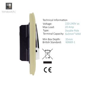 Trendi Switch 1 Gang 20 Amp Heavy Duty Rocker Switch