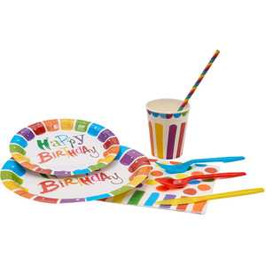 Lifeideas 120 Piece Birthday Party Tableware Set
