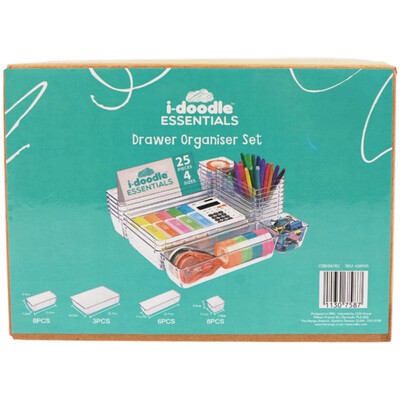 Clear 25 Piece Drawer Organiser Set
