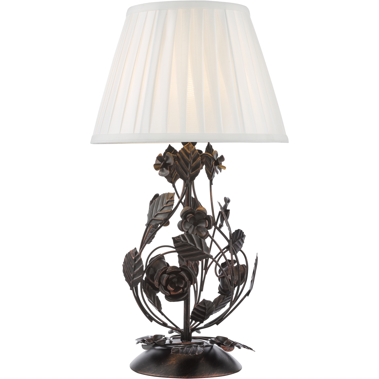 Dar Priscilla Table Lamp Matt Black Floral