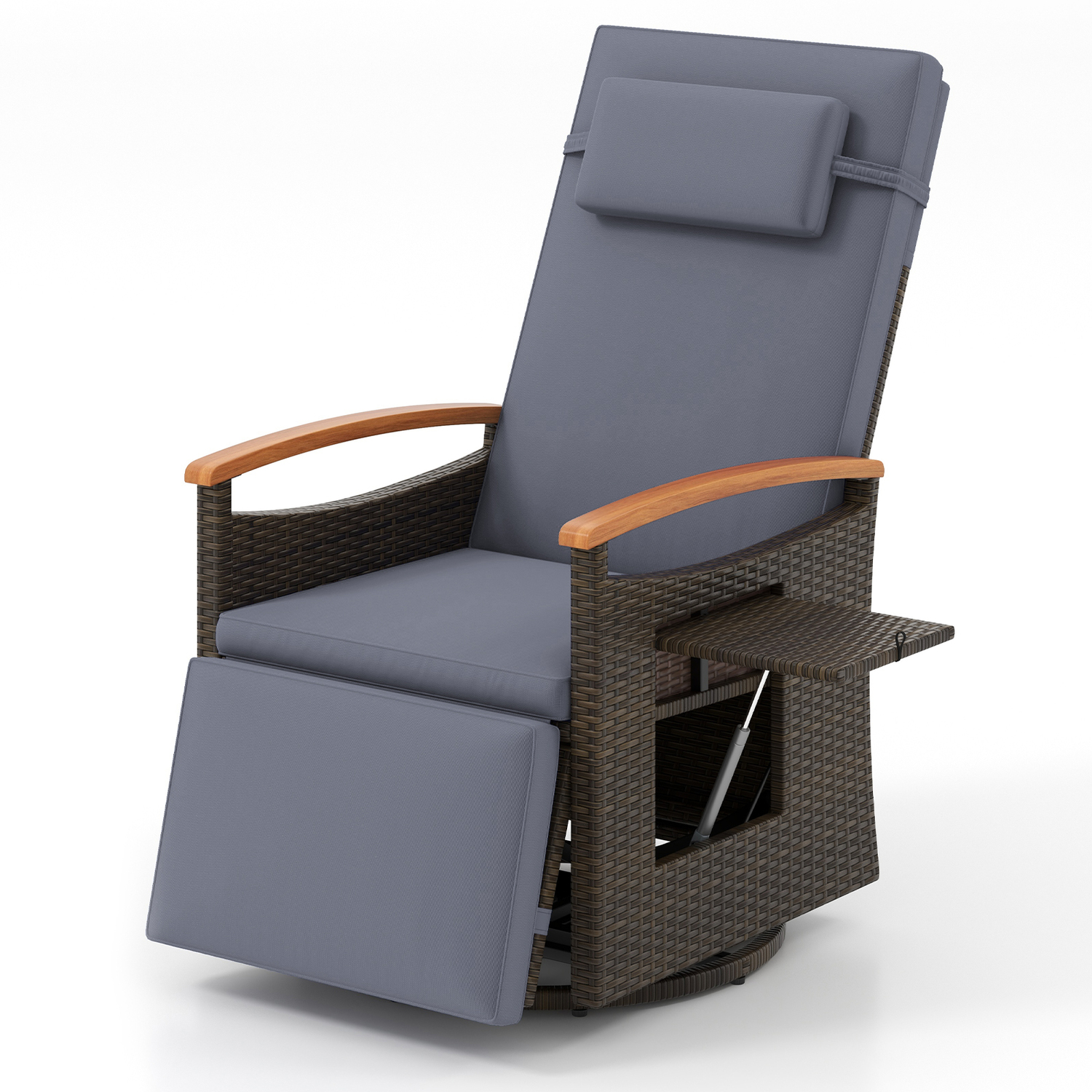 Costway Swivel Reclining Garden Chair - Grey