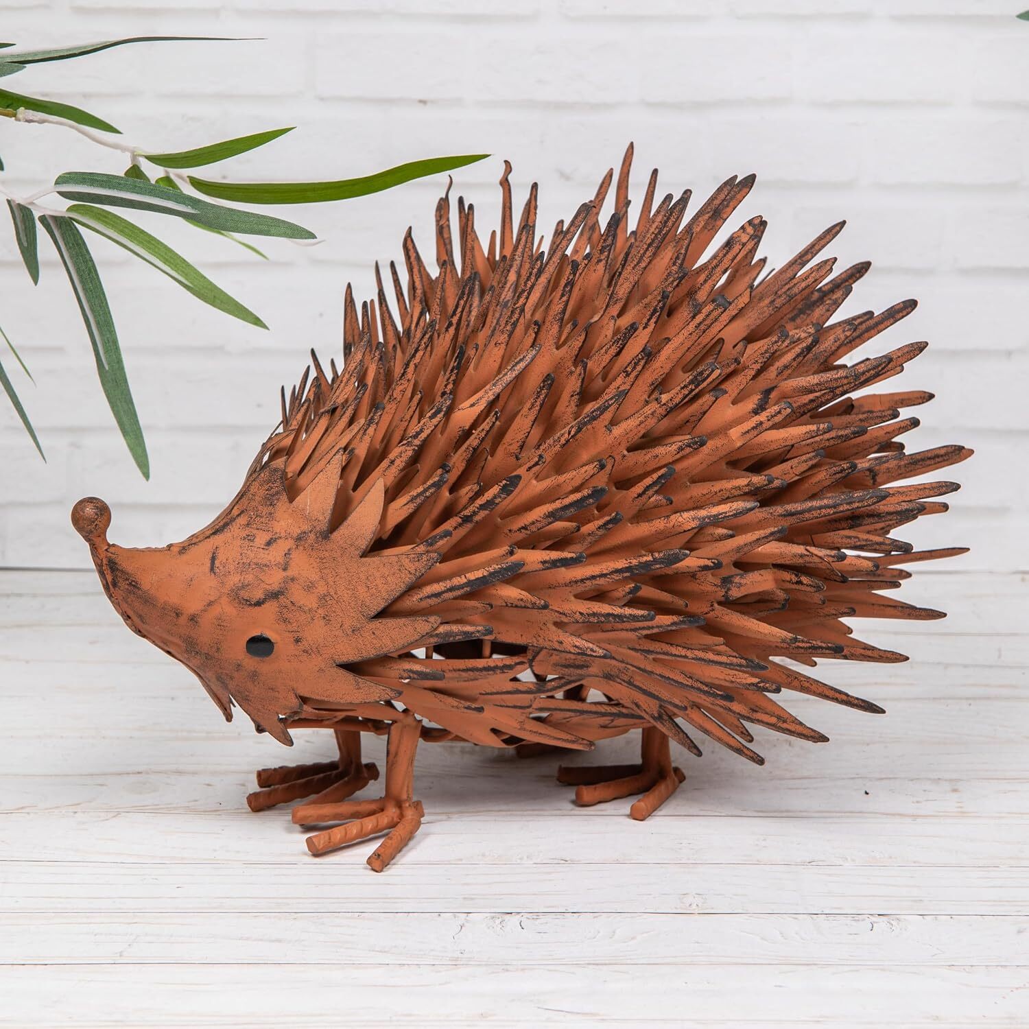 Annibells Rustic Metal Hedgehog Rustic Garden Ornament - Rust