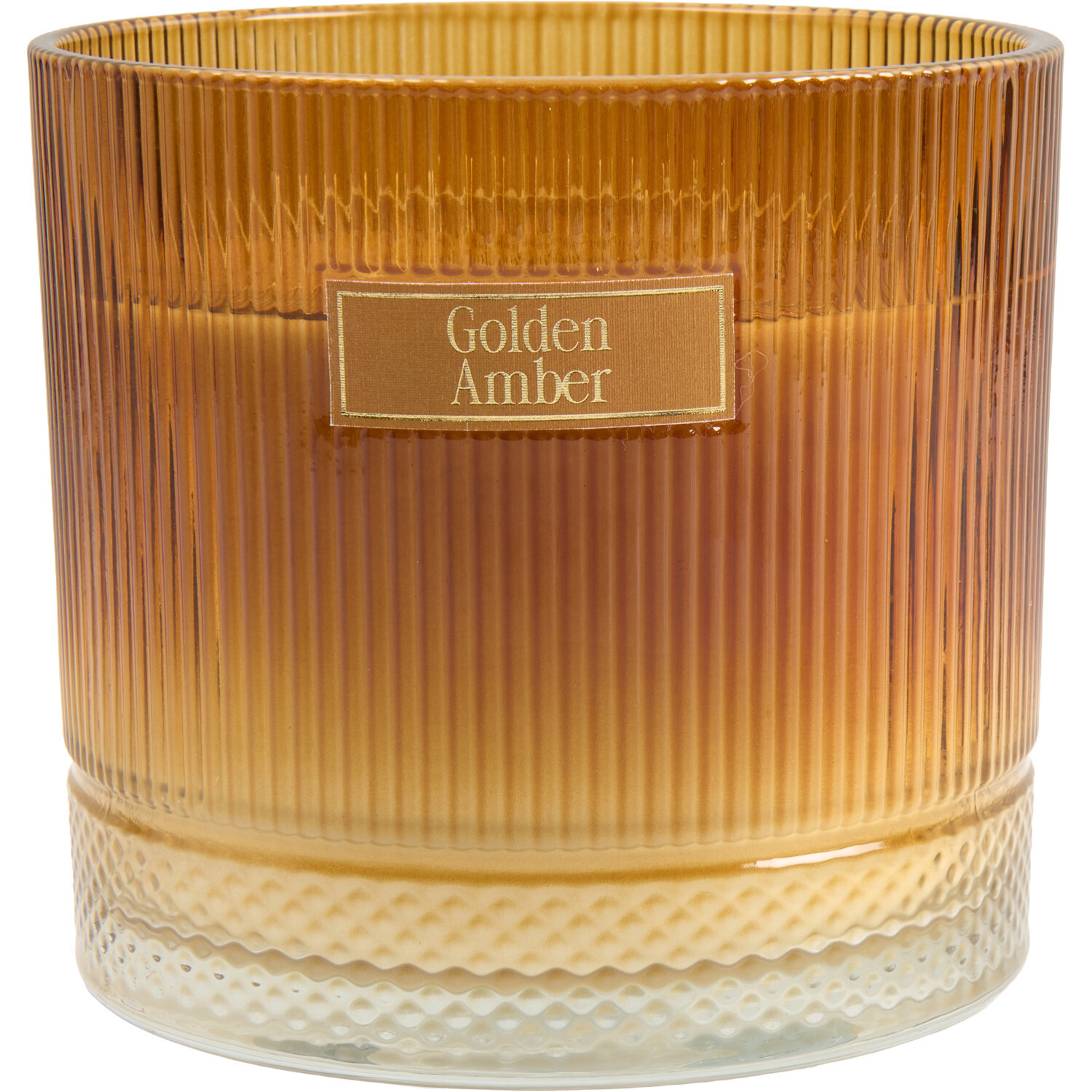 Golden Amber Large Ribbed Candle