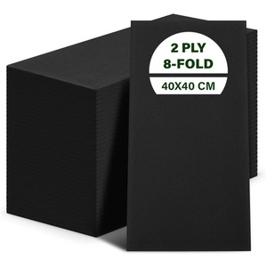 Black Paper Napkins 40cm 2 Ply Tissue Serviettes