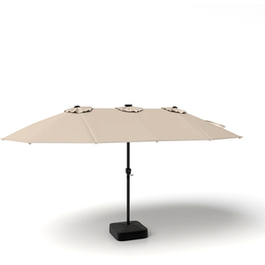 Double Sided Outdoor Patio Umbrella with Parasol Base