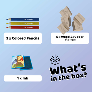 Winnie the Pooh Blister Pack 5 Stamps  Kids Craft & Stationery Set