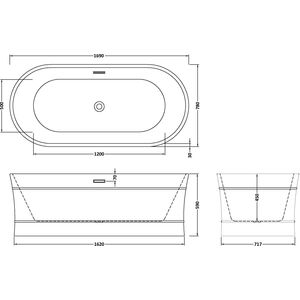 Balterley Oval Freestanding Bath with Layered Rim Design 1700mm x 780mm Modern