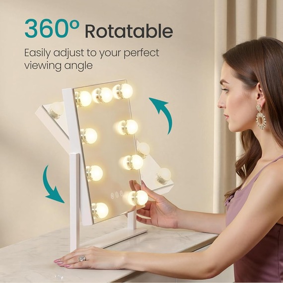 SONGMICS Vanity Makeup Mirror with Lights, Charging Ports