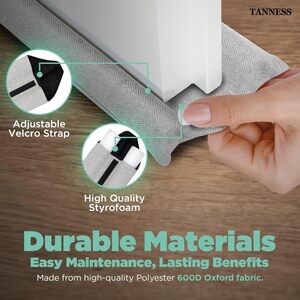 Tanness Door Draft Excluder Double Sided 70-90cm for Doors and Windows
