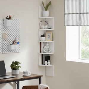 VASAGLE 5-Tier Corner Shelf, Display Floating Shelf in Living Room
