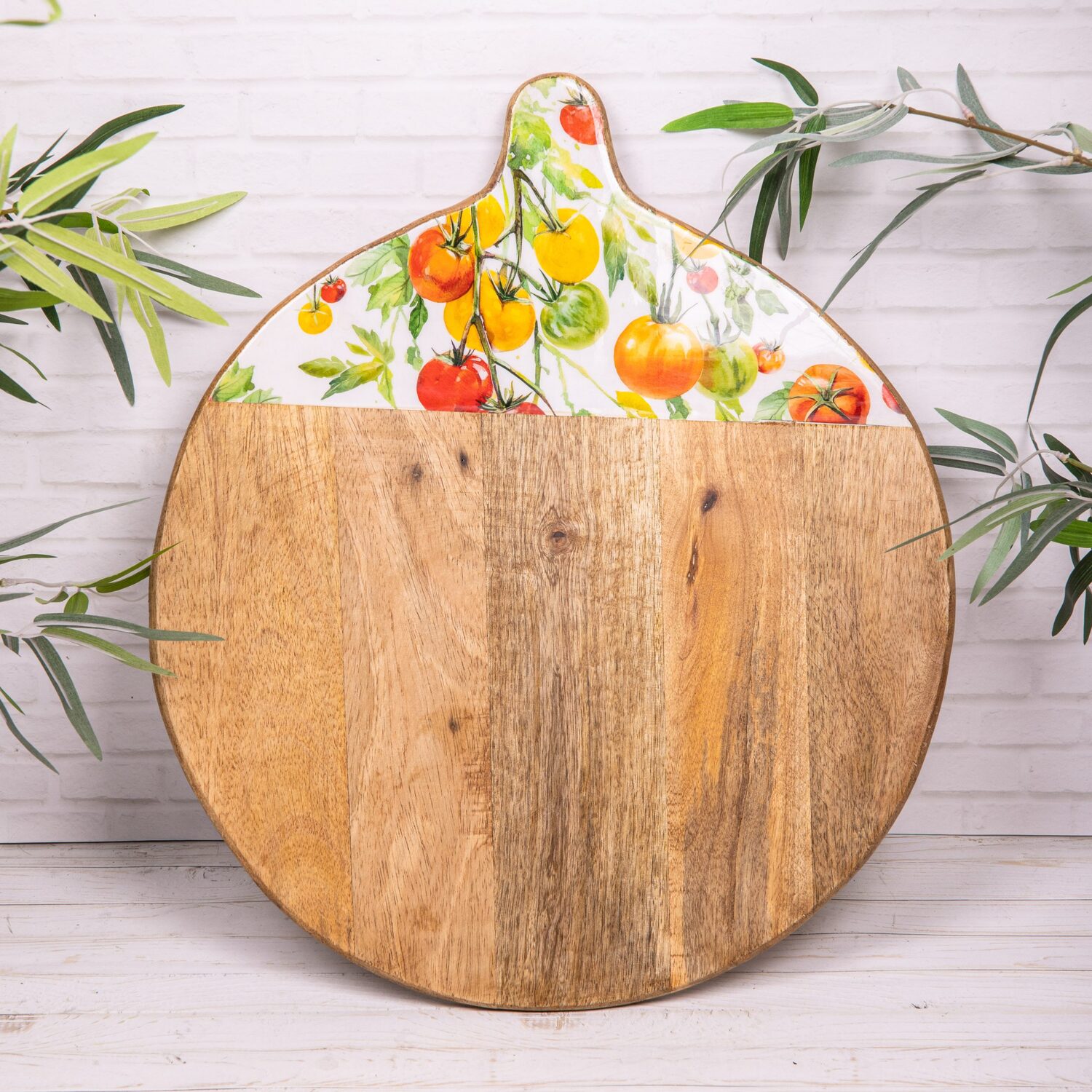 Image of Mango Wood Enamelled Tomato Design Serving&hellip;