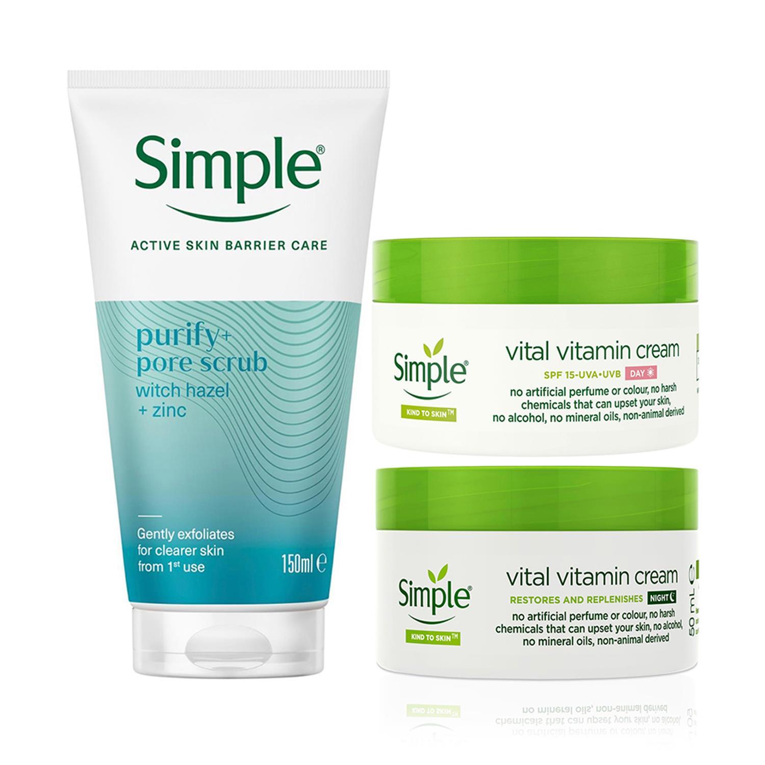 Simple Pore Scrub + Day Cream + Night Cream - Image 4