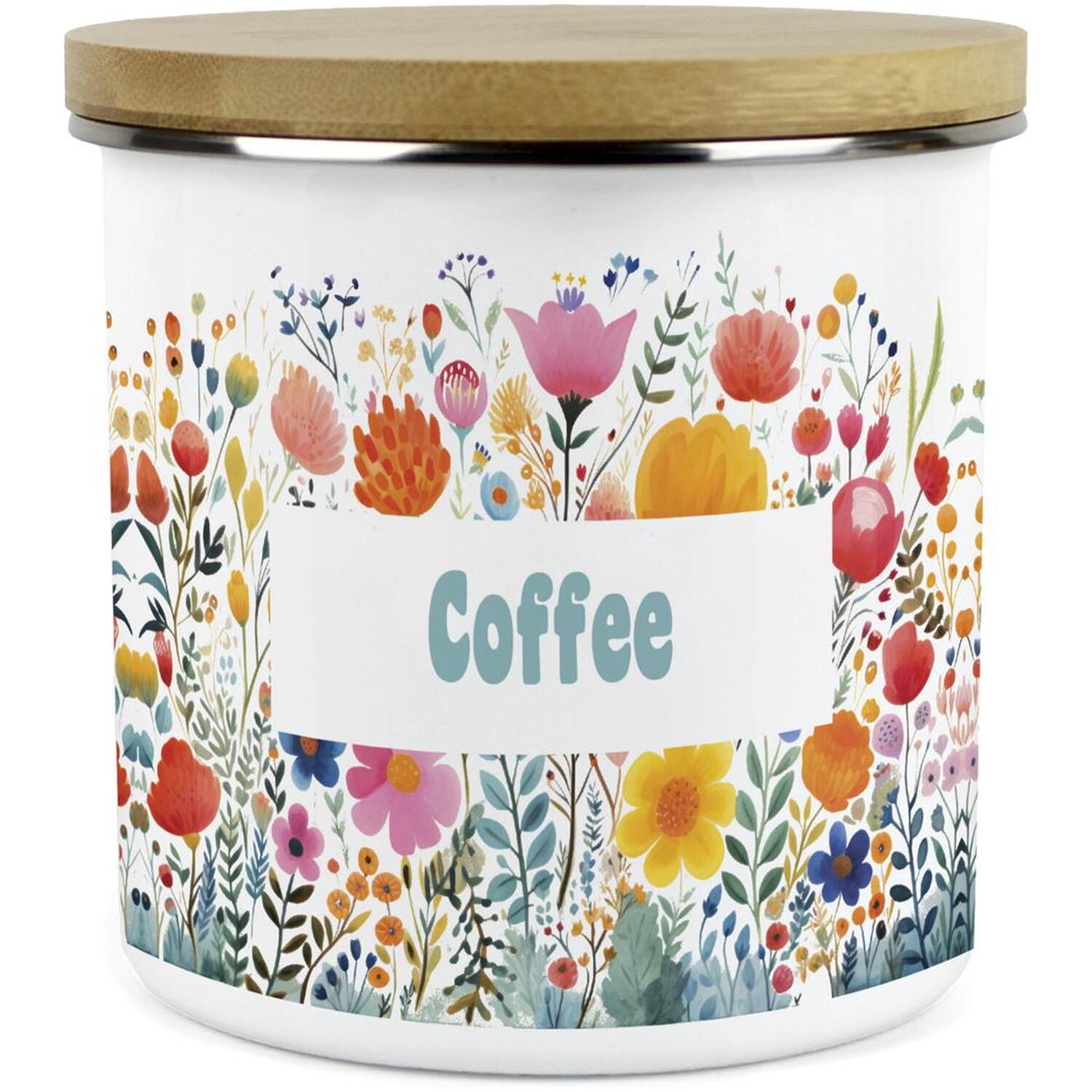 Purely Home Bright Floral Large Kitchen Storage Canister - White