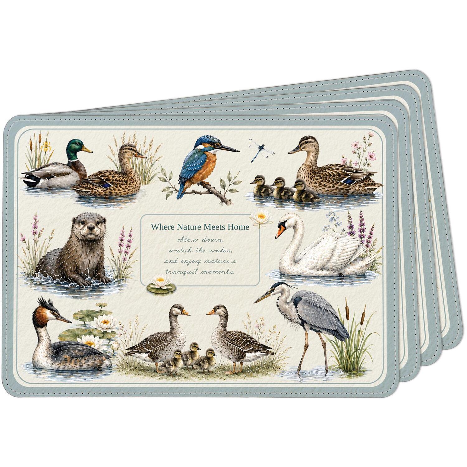 Image of Wildlife Faux Leather Placemats - Set&hellip;