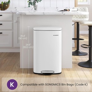 SONGMICS 50L Soft-Close Pedal Kitchen Bin