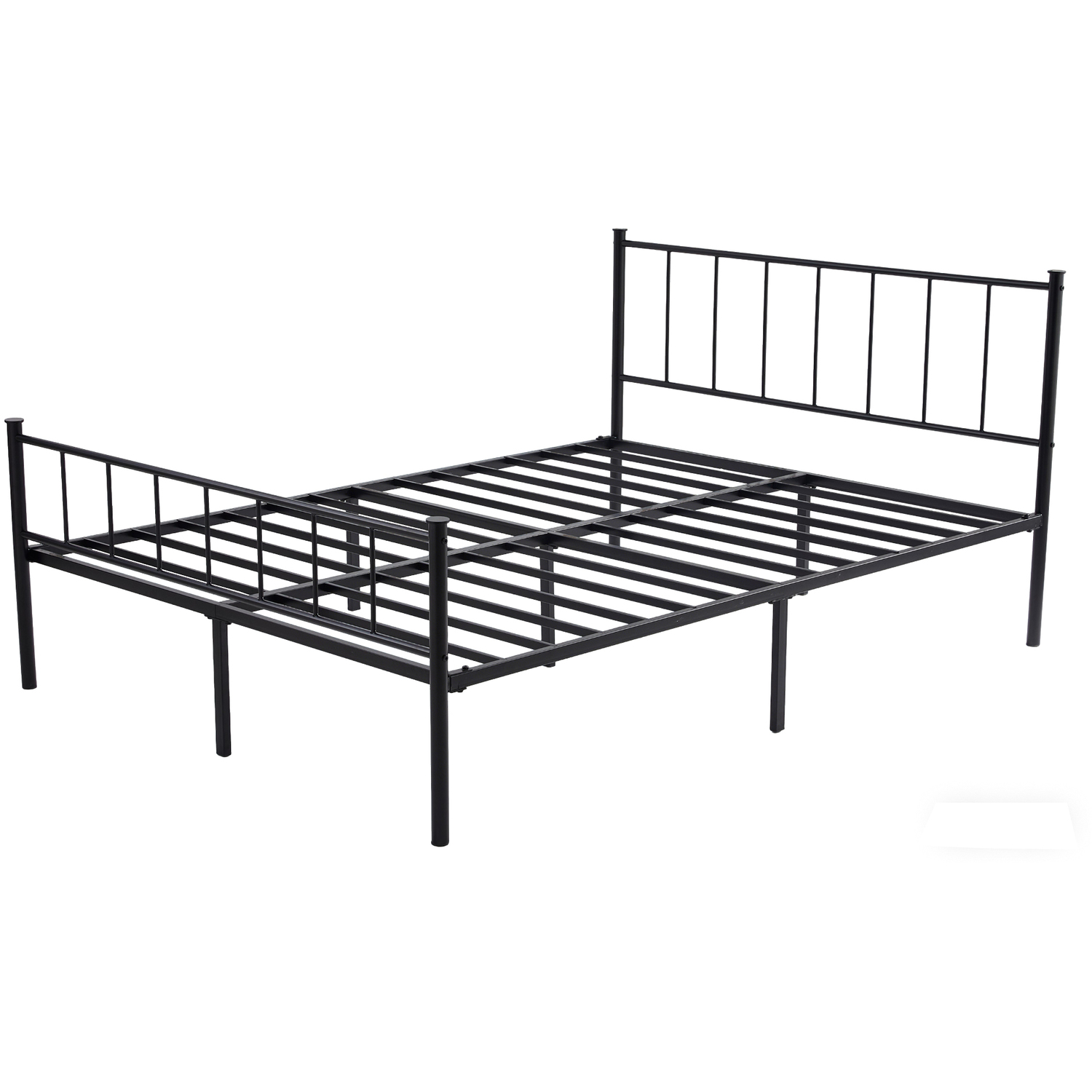 Mcc Direct King Size 5Ft Metal Bed Frame With Headboard & Footboard Finn - Black